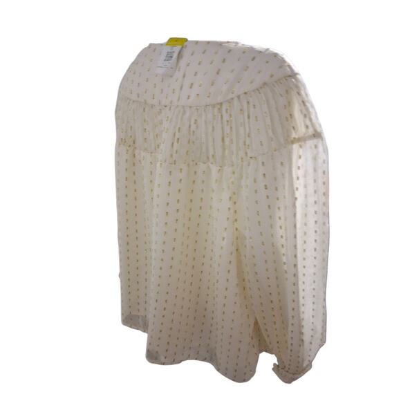 Old Navy Women's XXL Fairycore Split Neck Sheer Metallic Whimsical‎ Chiffon Top - Picture 4 of 11